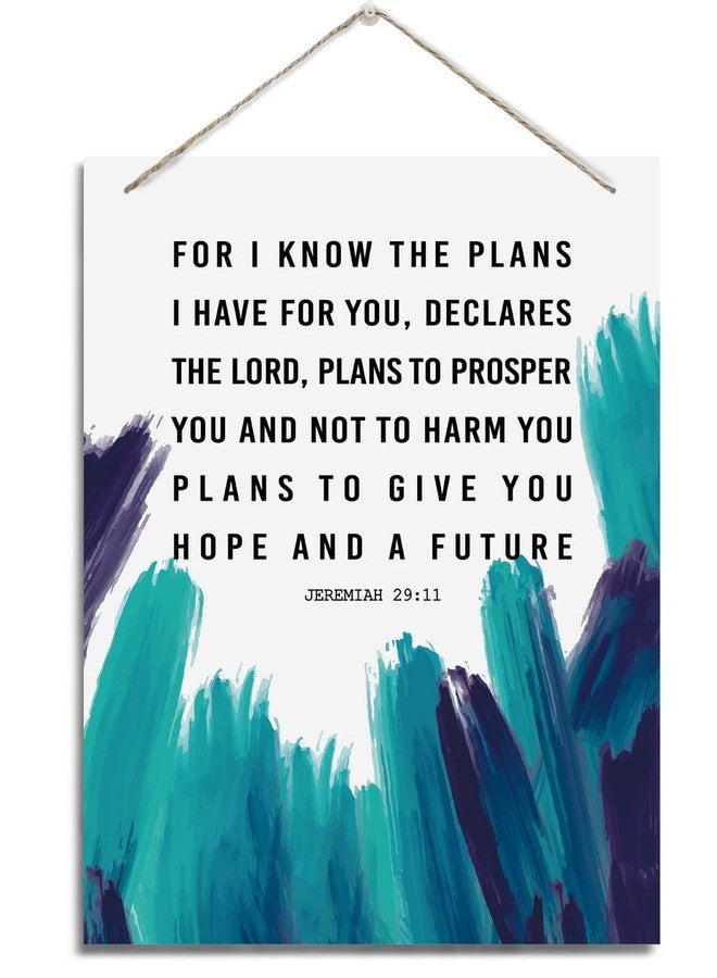 BQL Inspirational Wall Decor, Decorative Hanging Wood Signs, Home Office Wall Decor, Christian Decor, Scripture Decor Art, Jeremiah 29:11 Wall Sign- I Know The Plans I Have for You Hope and Future - Image 1